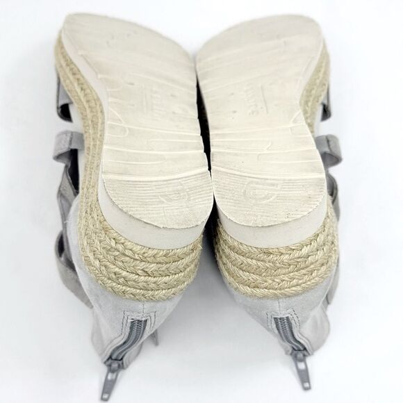 Earth MODENA JASMINE Grey Silver Sparkle Espadrille Wedge Gladiator Sandals - Picture 14 of 16